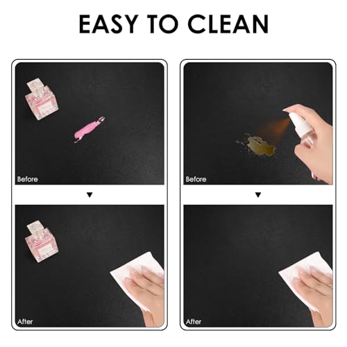 Adorila Tapete de mesa preto para unhas, grande, multiuso, impermeável, resistente ao calor, tapete