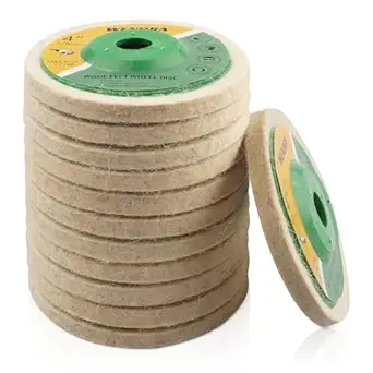 12 Pack 4 Inch Wool Felt Polishing Wheel Disc, WENORA 100mm Round Wool Felt Disc Wheel Pad Kit for Angle Grinder