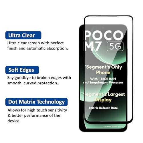 Image of AIBEX Military-Grade Tempered Glass Screen Protector Compatible for POCO M7 Pro 5G with Case Friendly, Anti-scratch Edge to Edge Coverage and Easy Installation kit