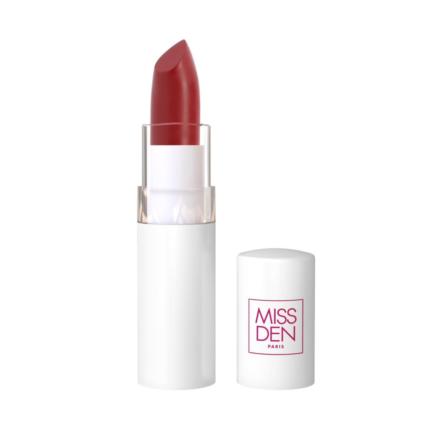 Un sourire chic et longue tenue — MISS DEN Rouge à lèvres Mat Teinte Rouge Chic Essentiel, 0.02 kg, fabrication française - Lot de 3