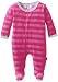 Magnificent Baby Baby-Girls Velour Footie with Applique, Hot Pink/Berry, 3 Months