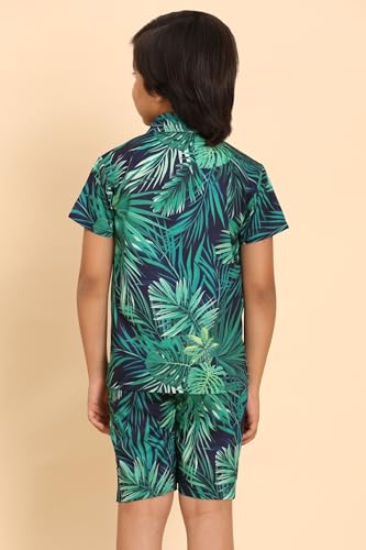 Image of Boys Printed Casual Shirt Short Sleeve Button Down Beach Shirt for Kids