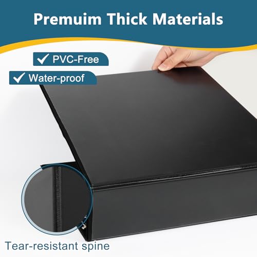CIXILDTS 3" 3 Ring Binder, Standard 3-Inch Round Ring Binder Fit Letter Size Paper, Presentation View Binders, 10 Packs, Black by CIXILDTS - Image 3