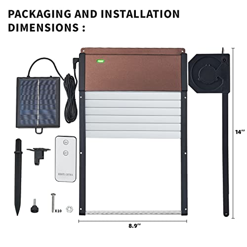 Automatischer Hühnerstall-Tür – Aluminium-Anti-Pinch-Automatischer Solar-Hühnertür, Lichtsensor, Automatischer… – Bild 7