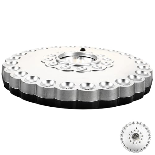 KOMBIUDA Lampada LED da Campeggio LED Argento con Ganci per Tende e Ombrelloni Luce Esterna Batterie Risparmio Energetico per Campeggio e Escursionismo Senza Batterie