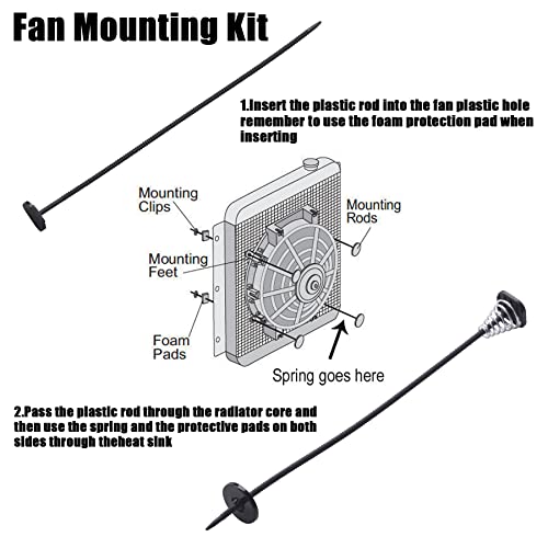 Fan Mounting Kit, Electric Radiator Fan Plastic Rods Installation Kit Compatible