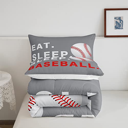 Image of Feelyou Baseball Comforter Set Twin Size Bedding Set for Kids Teens
