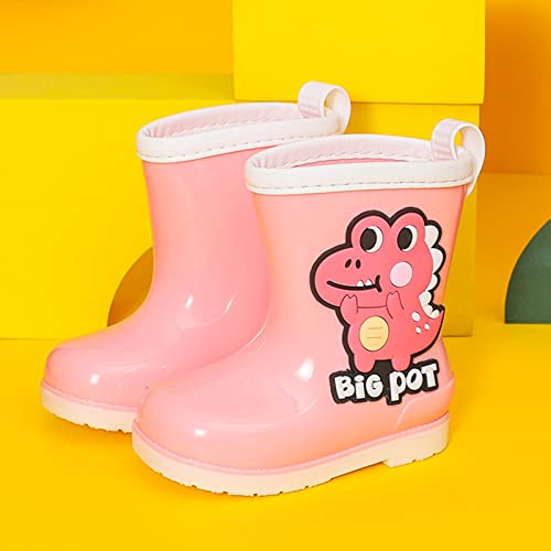 sfdgfhyf Kids Outdoor Shoes Boots Dinosaur Children Boys Baby Girls Shoes Infants Rain Cartoon Baby Shoes for 2 to 10 Years (Pink, 13 Little Kid)3