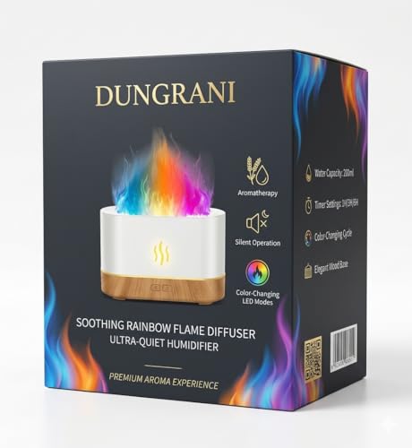 Image of Smart Ultrasonic Essential Oil Diffuser,Humidifier with 7 Colors Flame Light,180ml Air Humidifiers for Bedroom,Home,Office-Portable,Auto-Off Aromatherapy Diffuser with 4 Modes Fire Mist