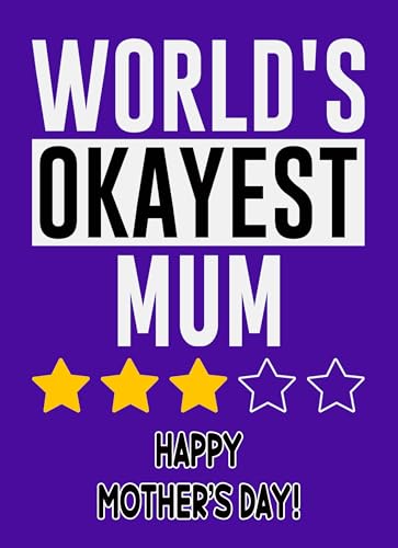 Funny Humour Mother's Day Card for Mum (Worlds Okayest)