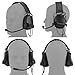 TACWJDM Tactical Head Mounted Communication Headset with Foldable Design High Elastic Silicone Earmuffs for Airsoft Paintball(BK)