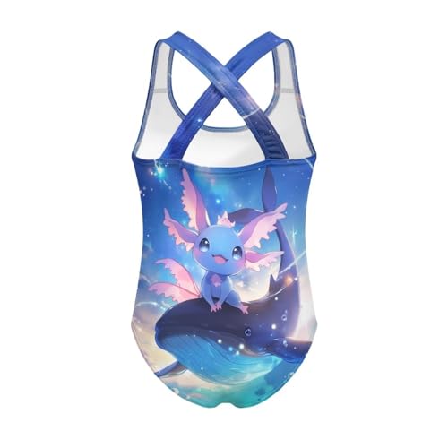Image of Xpyiqun Swimsuit for Girls One Piece Bathing Suits Size 5-14 Sleeveless Swimwear Cross Shoulder Strap Swimming Wear
