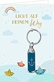  Grußkarte - Licht auf deinem Weg (Boote): mit Taschenlampe