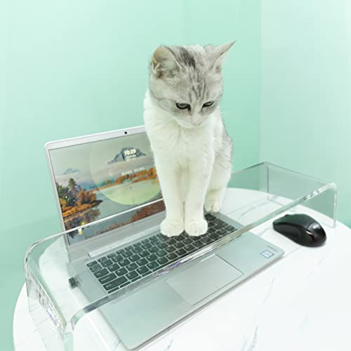 Keyboard Cover Anti-Cat, Clear Plexiglass Keyboard Protector, Effectively Prevent Cat from Touching The Keyboard, Or for Monitor and Laptop Raise Stand(20.8x6.7 in)
