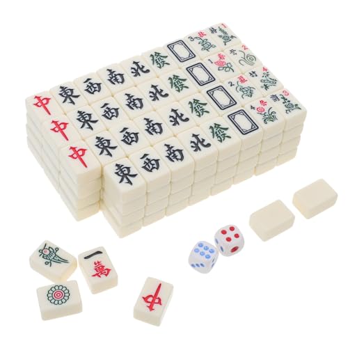 Jeu de mahjong chinois portable avec tuiles mélamine incassables pour jouer au parc sans risque