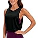 Women's Moisture Wicking Workout Tank Tops - Cropped Sleeveless Drawstring, Loose Fit Breathable Gym Yoga Activewear for All-Day Comfort
