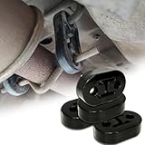 Car Exhaust Hanger, 4PCS Rubber Insulator Bushing Mount, 2 Holes 0.47 Inch (12mm), High-Density Tailpipe Damping Hanger,Auto Muffler Shock Absorbent Bracket Mount,Universal Fit (Black)