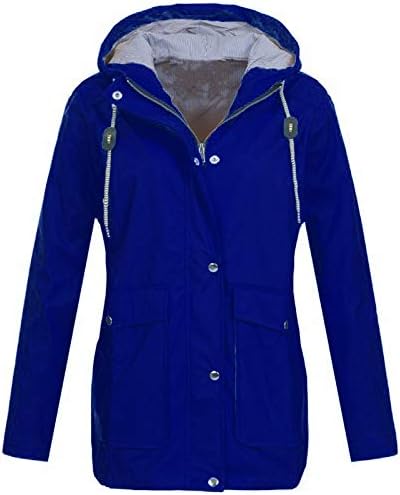 DENGZI Solid Rain Jacket Outdoor Plus Jackets Waterproof Hooded Raincoat Windproof