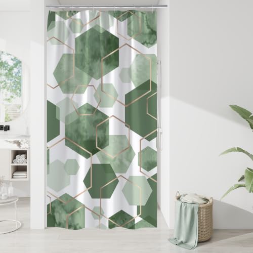 Litabel Small Stall Shower Curtain Set, Geometric Bathroom Decor 36x72