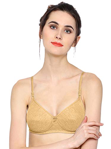 Image of SONARI 0015 Women's Light Padded Cotton Bra | Wire-Free, Medium Coverage, Sewn-in Bump for Natural Lift
