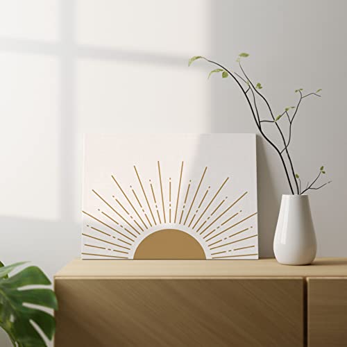 Honlung Abstract Boho Sun Sunset Sunrise Sunshine Canvas Wall Art Prints 14X11 Inch Farmhouse Bohemia Decor For Home Living Room Girls Room Office College Dormitory,Gifts For Boho Lovers Girls Women #TOP1