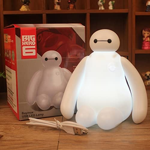 通用 LED Lamp Atmosphere Atmosphere Light USB Charging Color RGB Mini Cartoon Hero LED Night Light, Benrenshangmao White Baymax