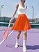 ANRABESS Knee Length Skorts Skirts for Women 2026 Summer High Waisted Golf Tennis Skirt Casual Travel Built-in Shorts Clothes Orange XX-Large