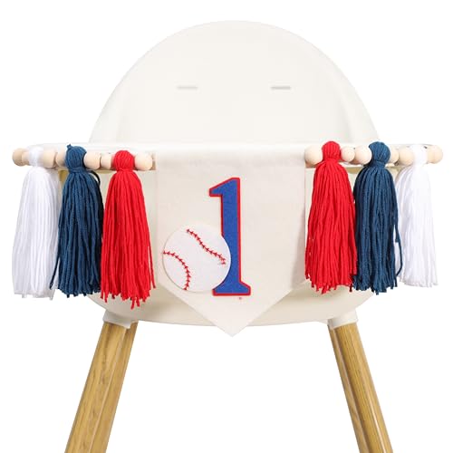 Image of Baseball First Birthday High Chair Banner,Baseball 1st Birthday Decor | Rookie Of The Year 1st Baseball Highchiar,High Chair Banner First Birthday Boy