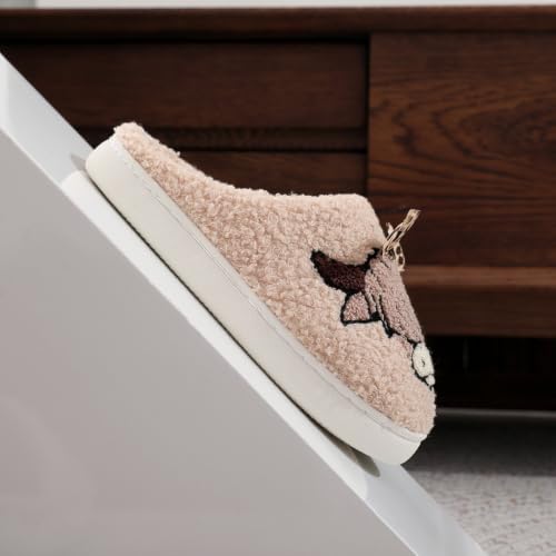 Image of LNERIP Slippers Winter Womens Mens Fluffy Plush Slippers Animals Cute Cartoon House Slippers Cuddly Warm Shoes Indoor Outdoor Girls Women