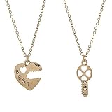 2 collares de fantasía de metal dorado