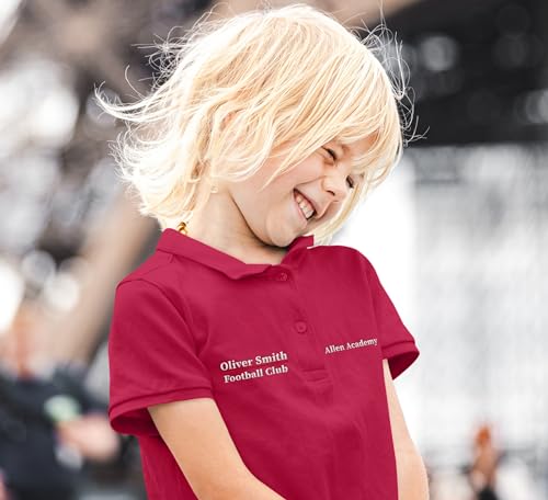 Custom Embroidered Polo Shirts for Youth Personalized Add Your Text Name Design2