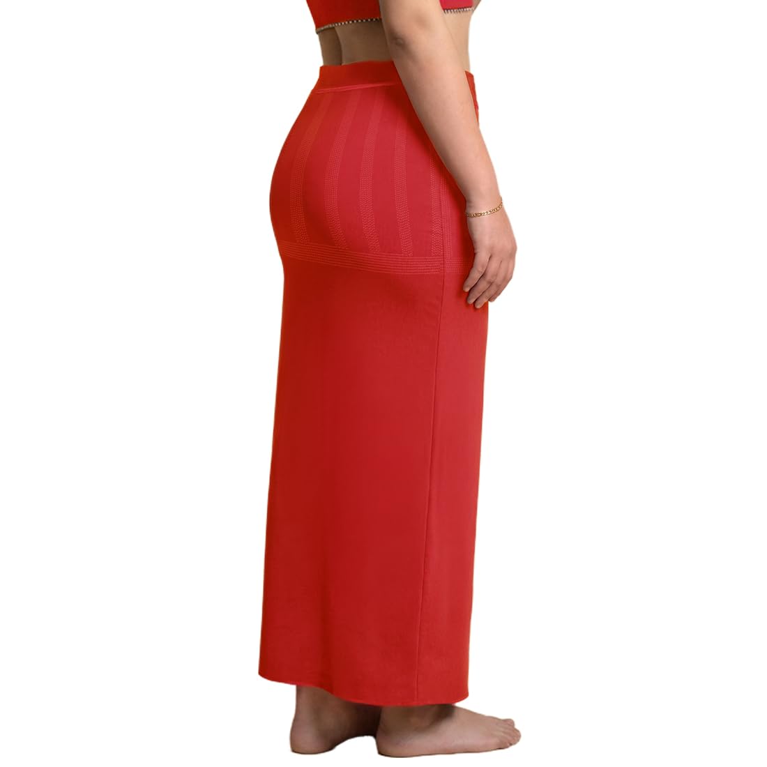 dermawear Women Blended Fabric Saree Shapewear Petticoat (Red; 3XL) 1
