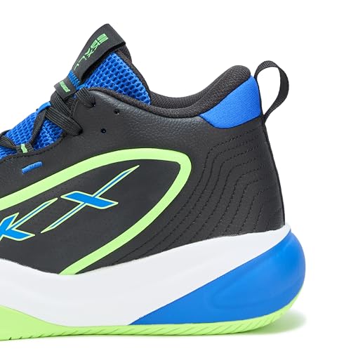 Skechers Men's Basketball SKX League Sneaker, Black/Blue, 12