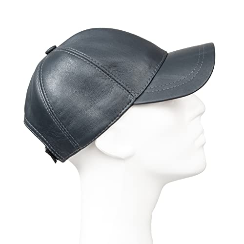 Hatsquare Genuine Leather Baseball Cap Adjustable Soft Feel Dad Plain Hat Stylish Classic For Women Men Unisex (Dark Gray) #TOP4