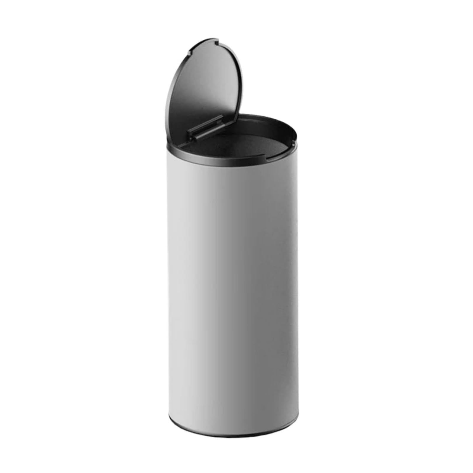 Car Bin Car Ashtray Creative Aluminum Alloy With Lid Automotive Ash Cartridge Trash Can Automatically Extinguish Smoke Cars Rubbish Bins(Silver.)