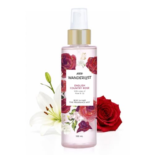 Image of Nykaa Wanderlust English Country Rose Travel-size Perfume Hair & Body Mist 100ml | Long-Lasting Floral Fragrance | Rose & Fresh Lily | Lightweight, Non-Sticky
