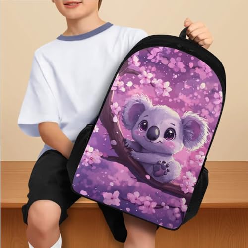Koala Bookbag and Lunch Box Set for Girls Lightweight Backpack with Lunch Bag Pencil Case and Cute Water Bottle Holder 4 in 1 School Backpack Set for Primary School Students3