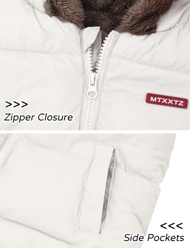 Image of Happy Cherry Toddler Kids Puffer Hooded Vest Down Fleece Lined Jacket Windproof Coat for Winter Fall Spring