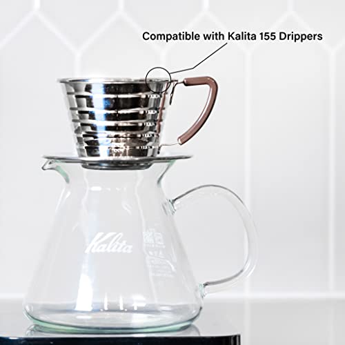 Reusable Stainless Steel Coffee Filter for Kalita 155 Pour Over Brewer