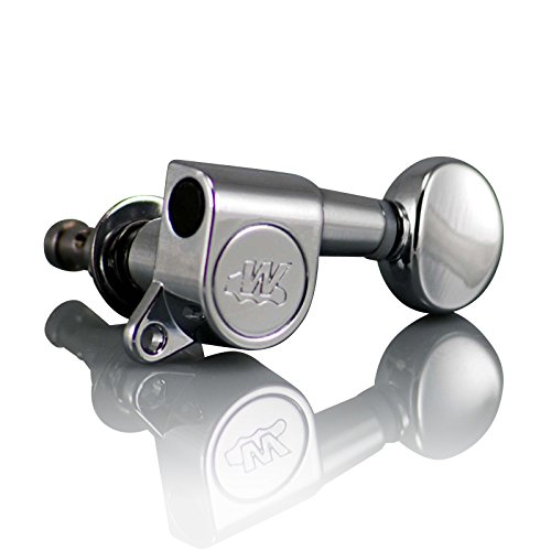 Wilkinson Tuners/Machine Heads Chrome Right Handed WJ05 EZ-LOK (Set of 6) for Stratocaster, Telecaster, Jackson, Ibanez, BC Rich, Schecter, Electric Guitar (Right Handed, Chrome)