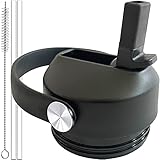 Straw Lid for Yeti Rambler Bottle - 18 26 36 64 oz, Lid with Straws and Flexible Handle for Yeti...