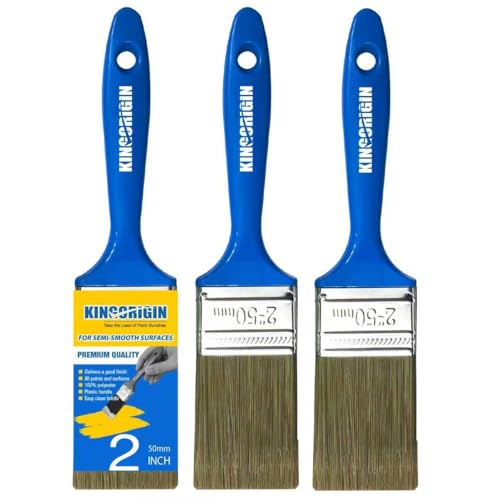 King Origin Versatile Paint Brush Set 3 Pack 2 Inch Paint Brushes Small Paint Brushes for Walls Furniture Crafts - Detailed Painting & Larger Surface Coverage