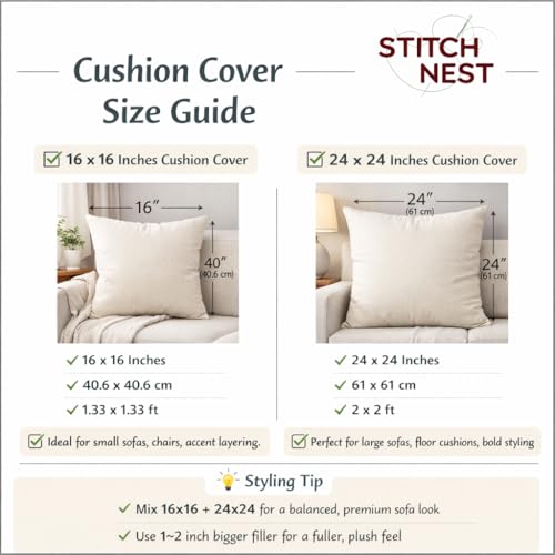 Image of STITCHNEST 'Little Meadow Series' Tassled Cushion Cover | Set of 5 | Floral Cushion Cover 16 inch x 16 inch