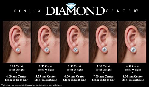Round Halo Stud Earrings 0.85cttw-4.50cttw in Sterling Silver w/Pure Brilliance Zirconia, Hypoallergenic3