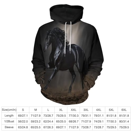 Pull à Capuche avec Poche Cheval 3D idéal pour l'automne-hiver - 3