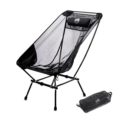 Bluewell Moon Chair Portable Camping Chair Backpacking Chair,Aircraft-Grade Aluminum Compact,Ventilated, Lightweight Foldable Chairs for Hiking, Mountaineering,Outdoors,Beach & Lawns