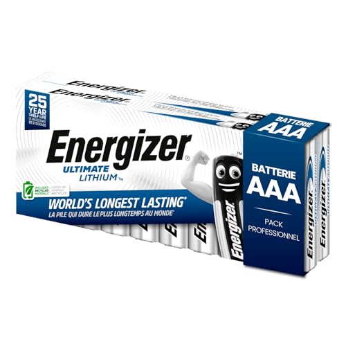 20 piles Energizer Ultimate Lithium AAA - Piles Ministilo Longue Durée pour Caméras Montres Torches
