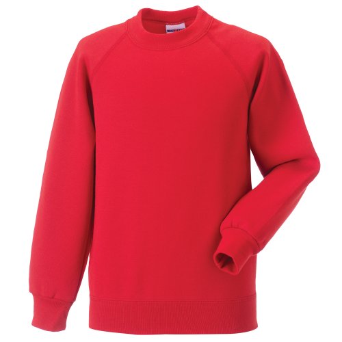 Image of Jerzees Schoolgear Childrens Raglan Sleeve Sweatshirt (Pack of 2) (7-8) (Bright Red)