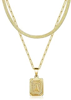 Joycuff Gold Necklaces for Women 18K Gold Plated Layered Name Chain for Girls Gold Jewelry for Women Dainty Pendent
