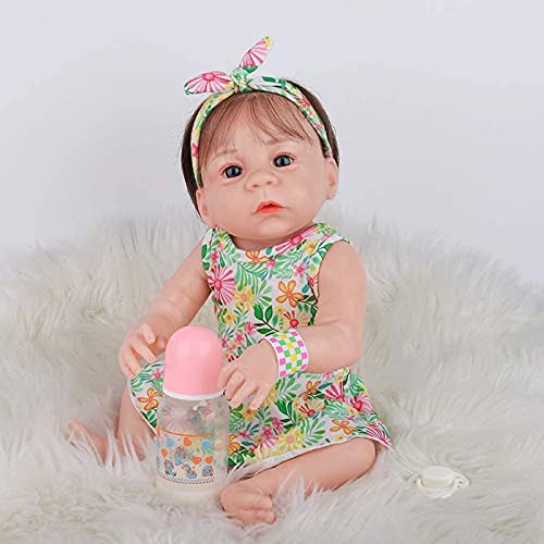 MWKL 50cm Reborn Puppe Vollsilikon Körper Wiedergeburt Puppe Nette 20 Zoll Lebensechte Realistische Badebare Reborn… – Bild 4